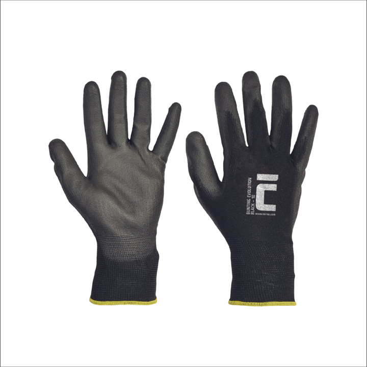 Cerva handschoen Bunting bls mt 9 zwart polyester/pu EVO
