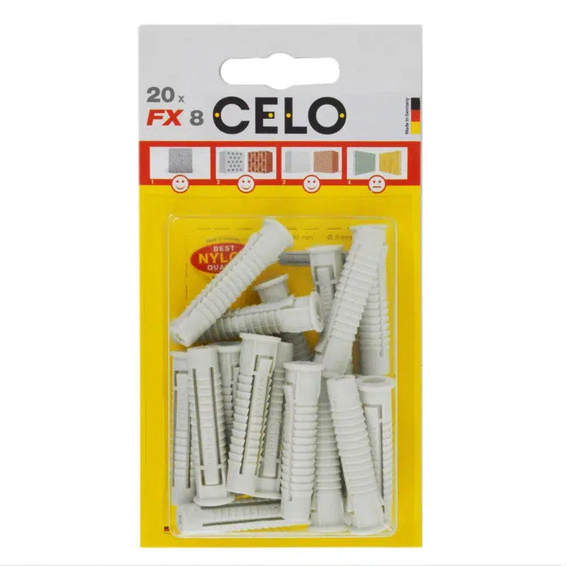 Celo FX-pluggen Ø8mm - voor schroef 4.5-6mm - 20st