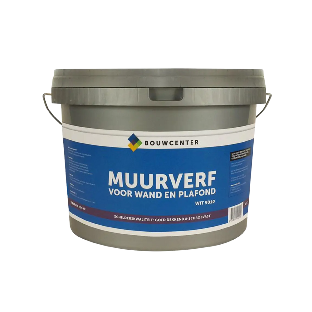 Muurverf binnen 10 liter wit RAL9010 - wand en plafond