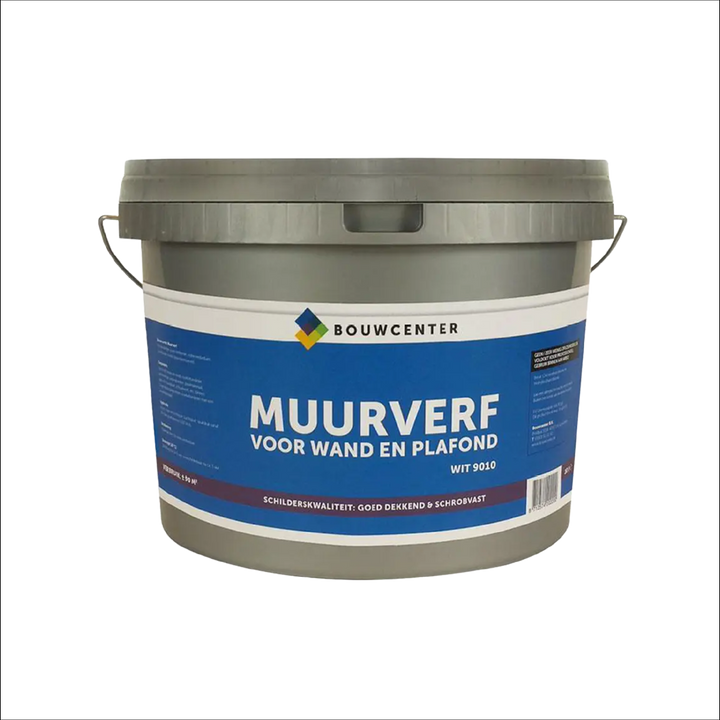 Muurverf binnen 10 liter wit RAL9010 - wand en plafond