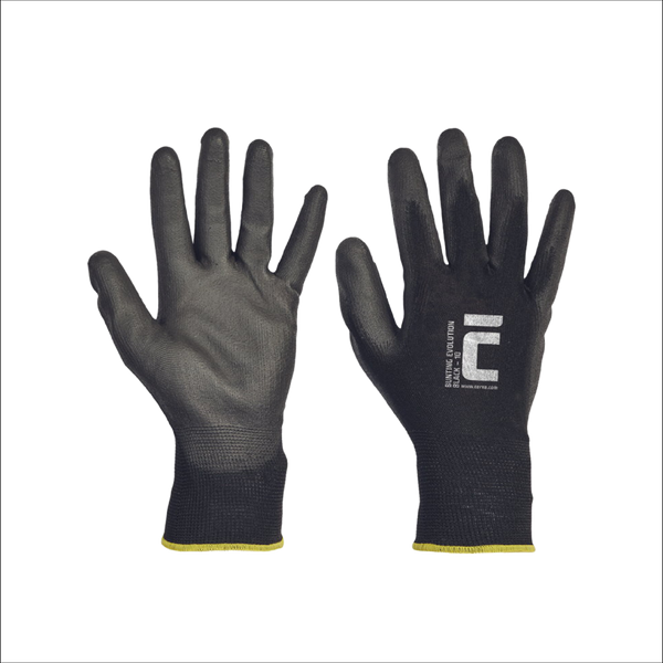 Cerva handschoen Bunting bls mt 9 zwart polyester/pu EVO