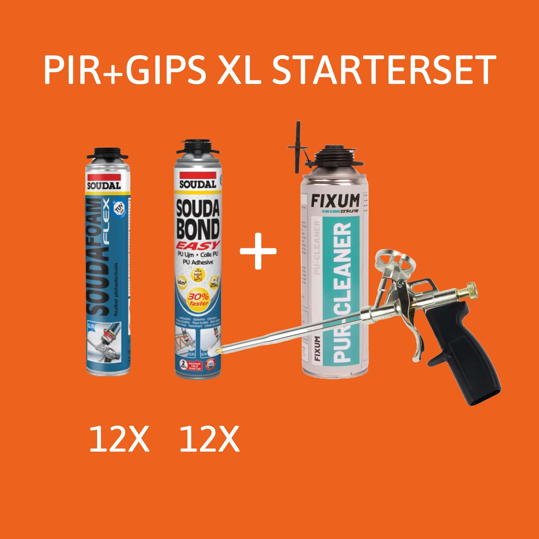 Isoleren met PIR+gips - XL Starterset