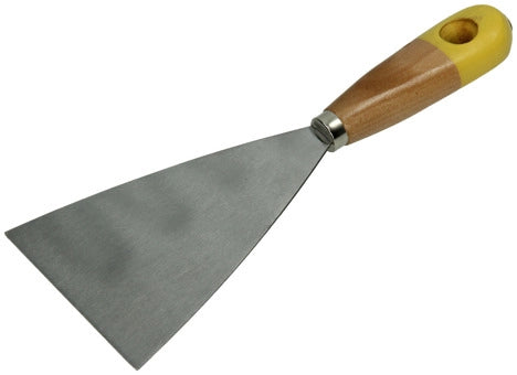 Gipsmes (plamuurmes) met houten grip - 10cm