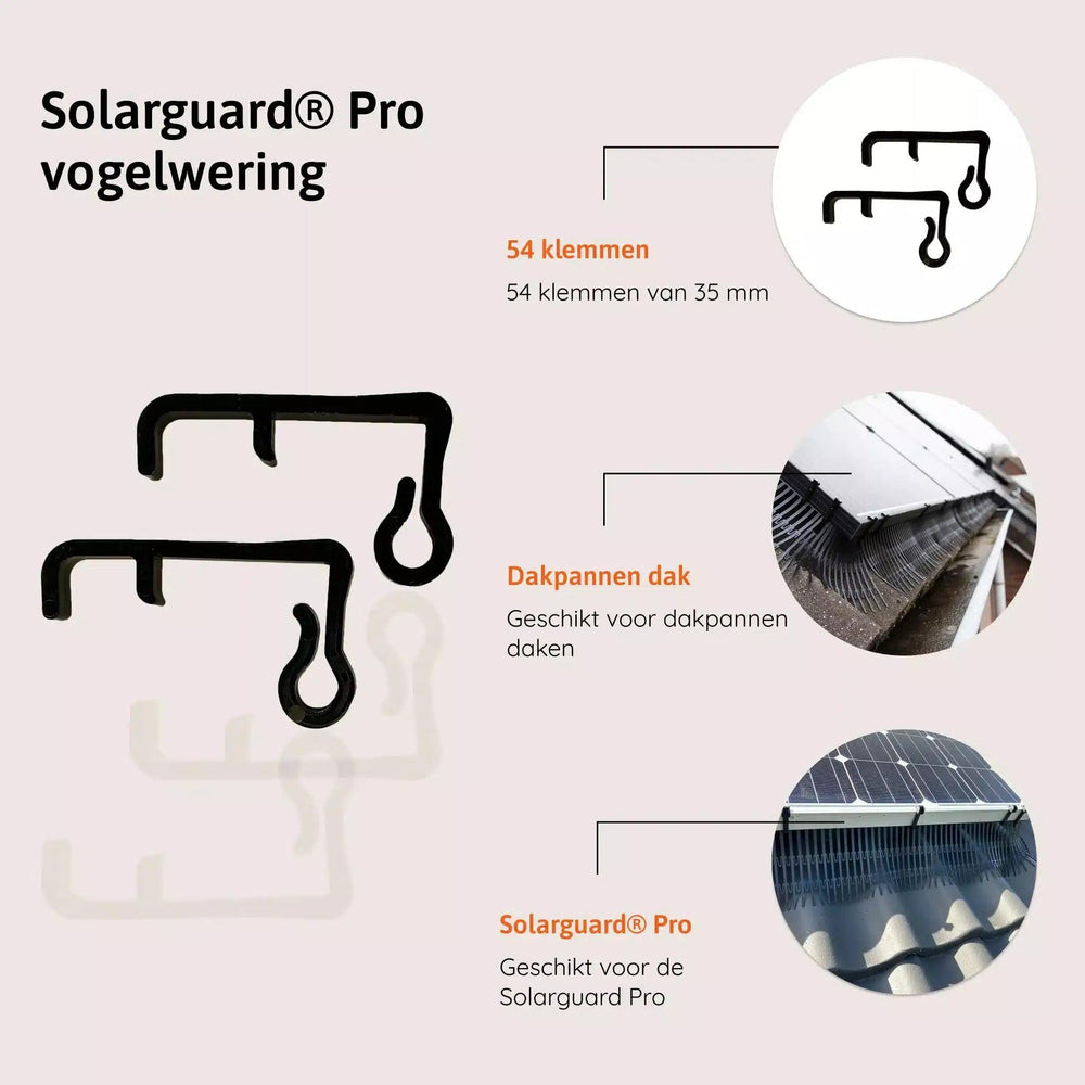 Klemmen 35 mm Solarguard Pro vogelwering