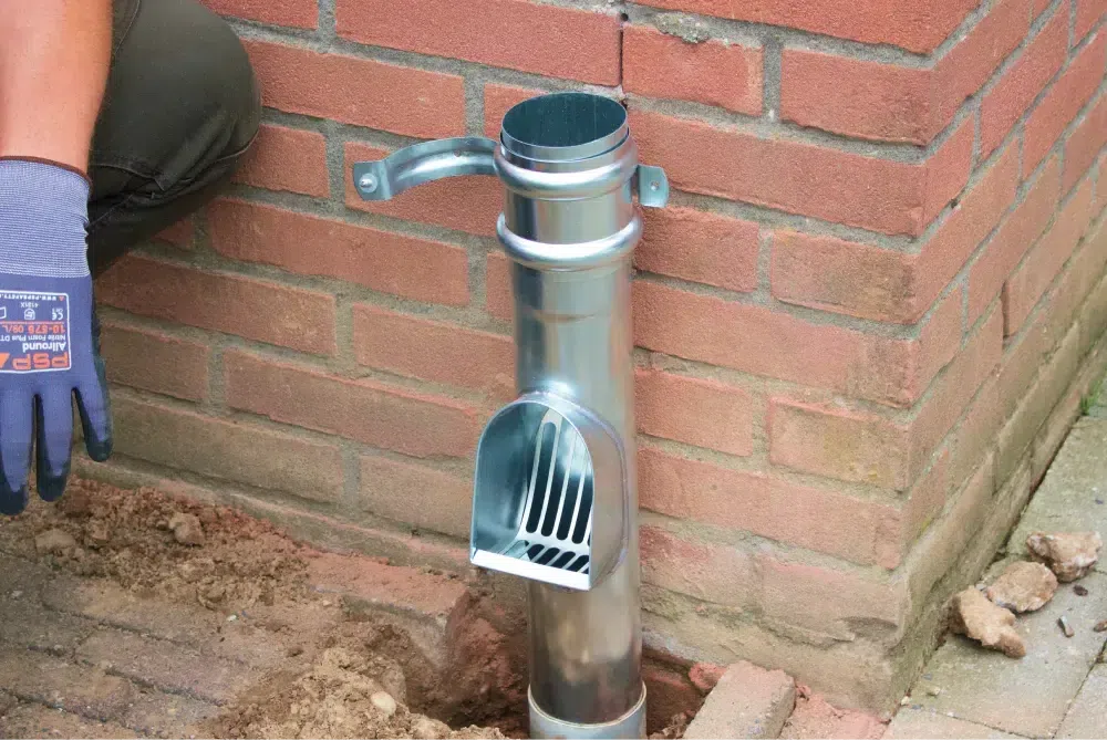 De bladvanger plaatsen