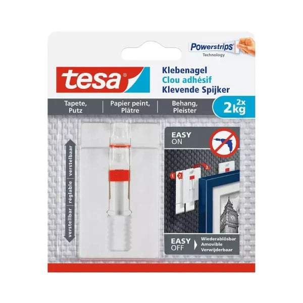 Tesa verstelbare zelfklevende spijkers - 2kg - 2st