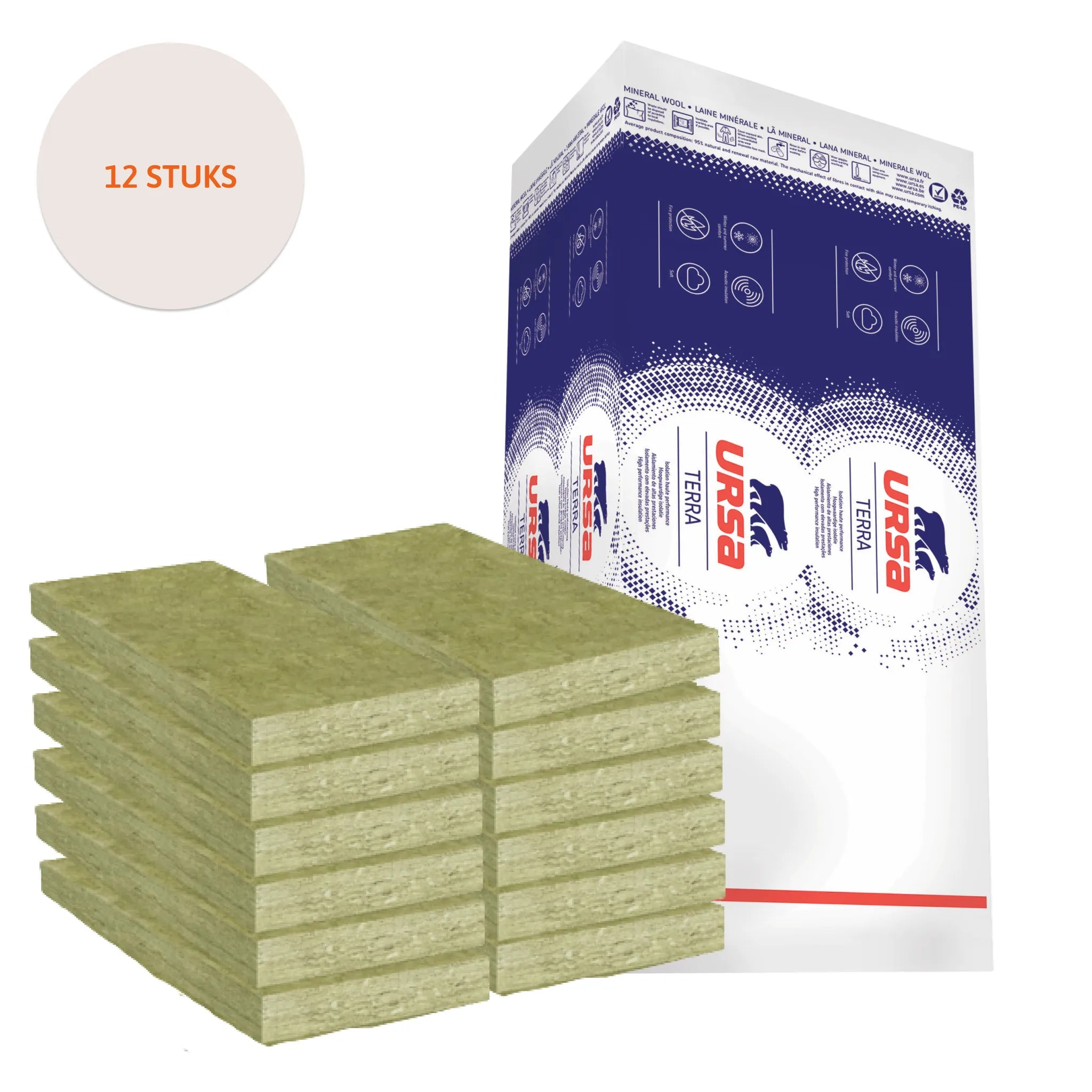 Ursacoustic glaswol 12 stuks - 6 cm