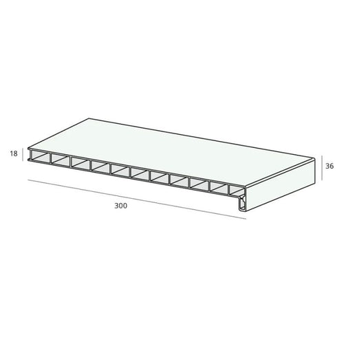 Lignodur Stone vensterbank 30x400 cm Blauwsteen - voorzijde 36mm
