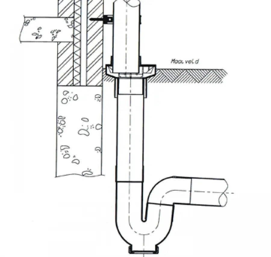 Dyka ontlastput zwart - 150x150mm - Ø80mm