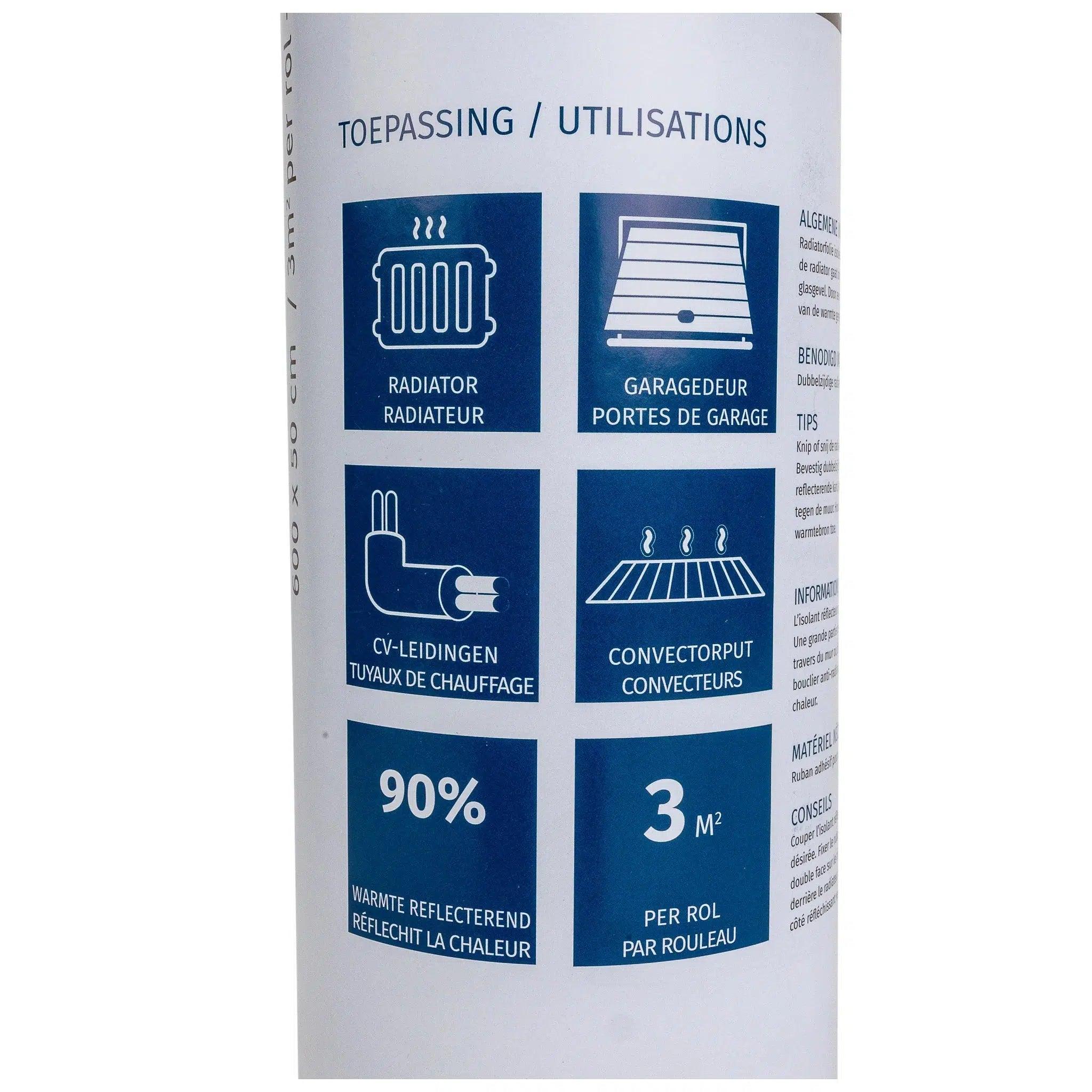 Radiatorfolie ook voor CV-leidingen en garagedeur