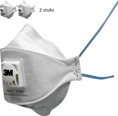 3M Comfort mondstofmasker met ventiel - FFP2 - 2st-Hauster