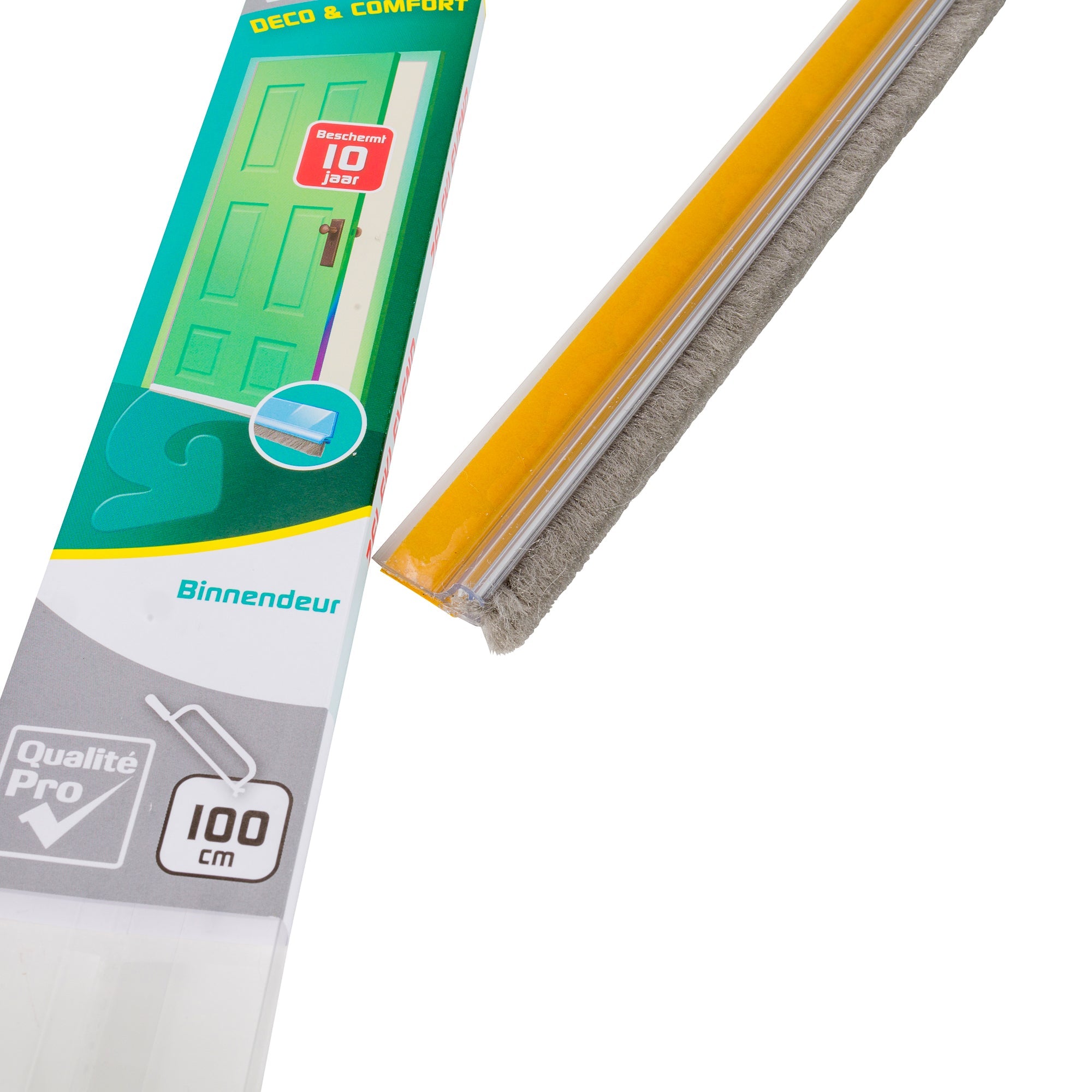 Ellen zelfklevende tochtstrip transparant met borstel - kieren tot 20mm - 100cm