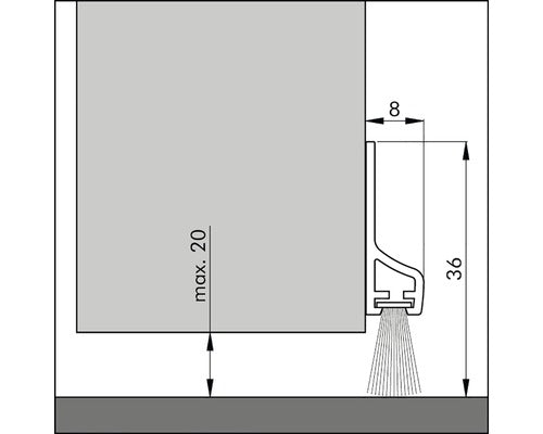 Ellen zelfklevende tochtstrip transparant met borstel - kieren tot 20mm - 100cm