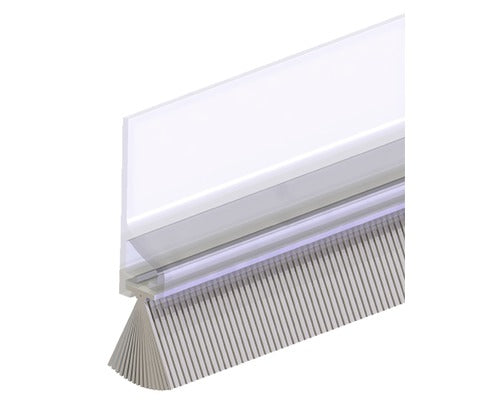 Ellen zelfklevende tochtstrip transparant met borstel - kieren tot 20mm - 100cm