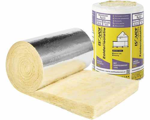 Isover glaswol isolatierol met dampremmende folie - Rd2.5 - 60x10cm - 4m2
