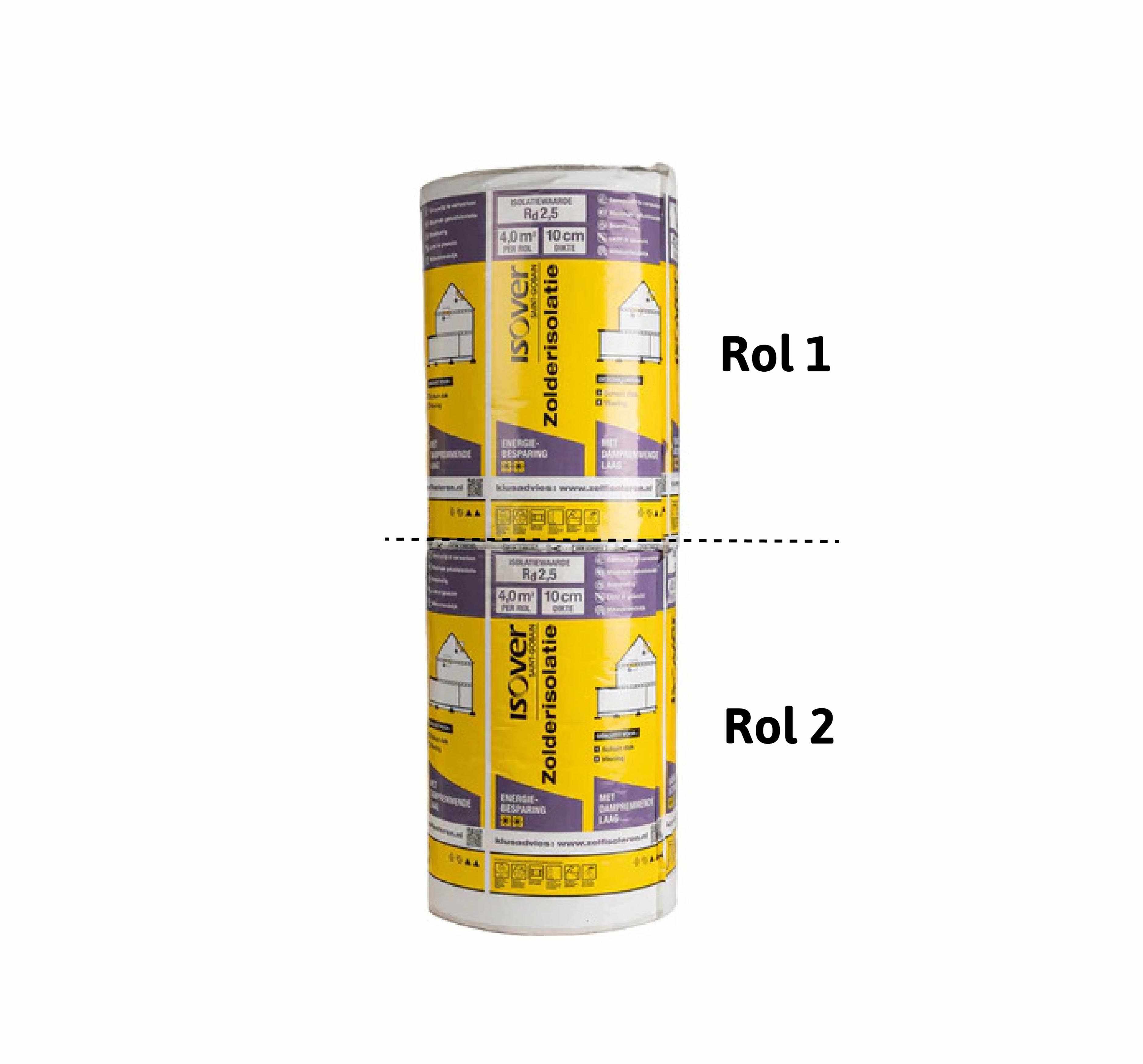 Isover glaswol isolatierol met dampremmende folie - Rd2.5 - 60x10cm - 4m2